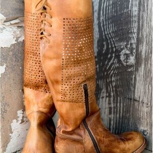 BED|STU Cambridge Tan Leather Over the Knee Boots